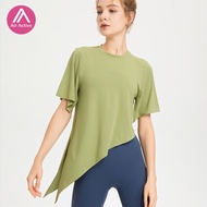 Air active Yoga Top Asymmetrical Cutting Sports Top Quick-drying Short-sleeve