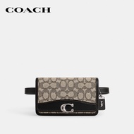 COACH กระเป๋าคาดเอว/กระเป๋าคาดอกผู้หญิงรุ่น Bandit Belt Bag In Signature Jacquard สีดำ CJ810 LHUW7