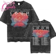 Imagine Dragons Band Loom Tour Album T Shirts Men Women Fashion Hip Hop Style Retro Washed T-shirt