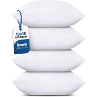 Utopia Bedding Throw Pillows (Set of 4, White), 18 x 18 Inches Pillows for Sofa, Bed and Couch Decor