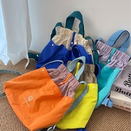 [Lightweight Contrast Color Backpack] Waterproof Nylon Travel Bag | Pleated Elements High-value Back