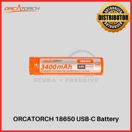 Orcatorch 18650 TYPE C USB Rechargeable Battery 3400mAh