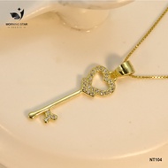 NT104 silver COATED Gold Necklace And Pendant 92.5% Sterling Silver Chain Women