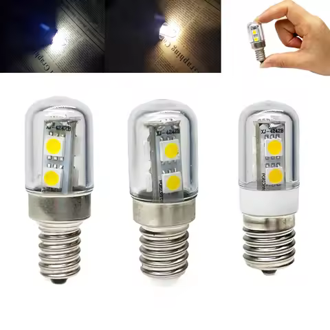 Mini E14 E12 E17 LED Corn Light Bulb AC 110V 220V 5050 SMD 1W Lamps For Refrigerator Range Hood Sewi