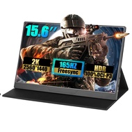 15.6 Inch 165Hz Portable Monitor 2K 2560*1440 IPS HDR Freesync Dual Speaker Gaming Display For Computer Laptop Xbox PS4/