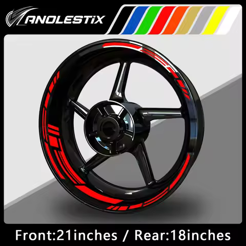 Reflective Motorcycle Wheel Stickers Hub Decal Rim Stripe 21/18 Inchs For YAMAHA Honda Kawasaki Suzu
