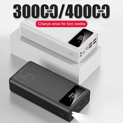 Power Bank 30000mAh/40000mAh External Battery USB QC Fast Charging Powerbanks LED Display Portable P