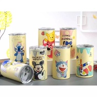 TERMOS JR MUG06 Mug Tumbler Thermos Glass 600ml Stainless Steel + Straw Cartoon Image Heat and Cold 