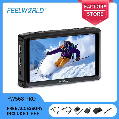 FEELWORLD FW568 PRO 6 Inch 1920X1080 Resolution 1200nit Camera Field DSLR Monitor, 3D LUT On Camera 