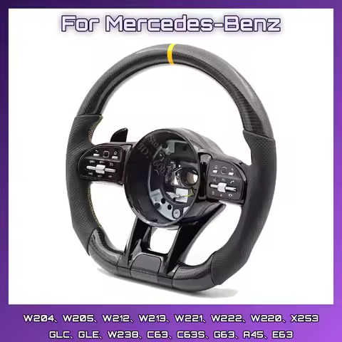 Carbon Fiber Steering Wheel For Mercedes-Benz C180 C200 C260 C300 C43 C63 GLC200 GLC260 GLC300 Car A