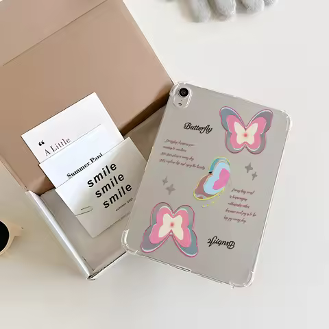 Crystal Clear Tablet Case for Samsung Galaxy Tab S9 S10 FE A9 A11 S7 S8 Plus Gradient Butterfly Y2K 