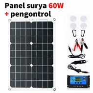 [COD Stok Ready Jakarta] enaga surya 1 paket lengkap 60W 100w solar panel sel Panel Tenaga Surya wat