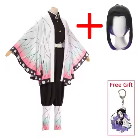 Kochou Shinobu Cosplay Kostuum Anime Shinobu Pruik Haori Uniform Vrouwen Kinderen Halloween Kleding 