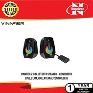 VINNFIER 2.0 BLUETOOTH SPEAKER - ICON808BTR (USB,BT,FM,RGB,EXTERNAL CONTROLLER)