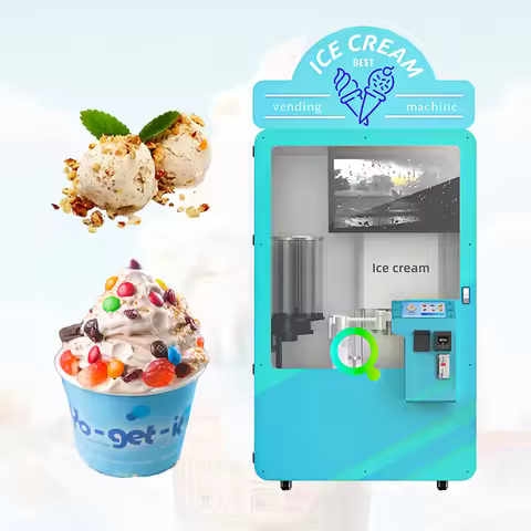 Customized Outdoor Smart Fully Automatic Smoothie Gelato Machines Soft Ice Cream Vending Machine