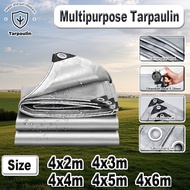 PE Silver Waterproof Heavy Duty Canopy Tarpaulin 2x4m, 4x4m, 4x5m, 4x6m - 20x20 Canvas Truck Cover w