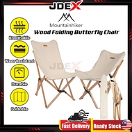 JDEX MOUNTAINHIKER Butterfly Chair Outdoor Camping Chair Foldable Glamping Solid Beech Wood Folding 