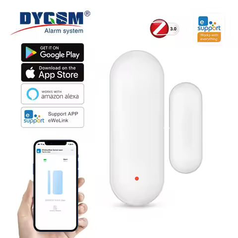 Ewelink Zigbee Door Sensor Wireless Magnetic Window Open Closed Alarm Detector Works With Zigbee2MQT