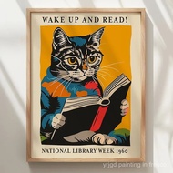 WJJ8 Wake Up And Read National Library Week 1960 Week 1960 Wall Art Prints Canvas Painting Poster Pi
