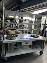 **福康冷凍餐飲設備** 定製 不銹鋼#430 厚料  兩孔車台+抽屜/防火桶架高隔熱/玻璃吧台煮麵車台/兩孔攤車