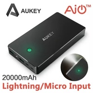 Lightning Input Micro Input]Aukey 20000mAh Portable Charger External Battery Power Bank with AIPower Smart Charging For LG V10/ipad Pro/Samsung Galaxy Note 5 S6 edge