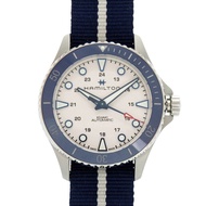 สภาพเหมือนใหม่ แฮมิลตัน (HAMILTON) Khaki Navy Scuba Auto H825050 SS หน้าปัดสีขาว ระบบอัตโนมัติ นาฬิก
