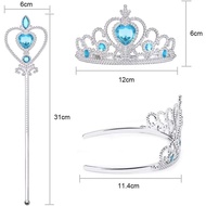 Vicloon Elsa Princess Tiara, Tiara Crown and Fairy Wand Elsa Dress Up Accessories Set for Party