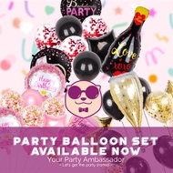 Party balloon set for birthday, hens night, bachelor and surprise parties
