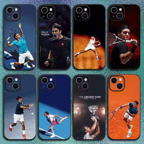 R-Roger F-Federer Phone Case For IPhone 17 12 13 14 15 16Pro Max Plus Classic black soft shell
