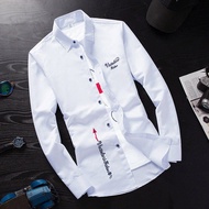 Valazo Musim Luruh Baju Putih Lengan Panjang Lelaki Korea Slim Shirt Trend Lelaki Lelaki Muda Pelajar-Pelajar Inci Baju Jaket