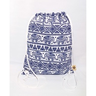 Elnino Patterned Drawstring Bag with Lining / Drawstring Bag Canvas Bag String Bag