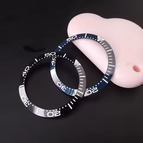 MOD 38MM/ 39.5MM/40MM Black Blue Slope Ceramic Bezel Insert Green Luminous Beads For Omega Seamaster