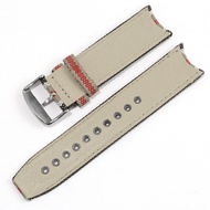 High quality adaptation 22mm Canvas Curved End Watch Strap for Burberry BU7600 7601 7602 Series Nylon Bracelet Leather Pin Buckle Fold Clasp Wrist Strap