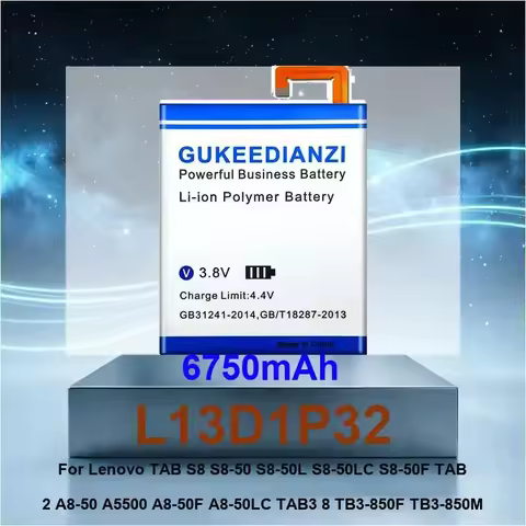 6750mAh L13D1P32 Battery For Lenovo TAB S8 S8-50 S8-50L S8-50LC S8-50F TAB 2 A8-50 A5500 High Capaci