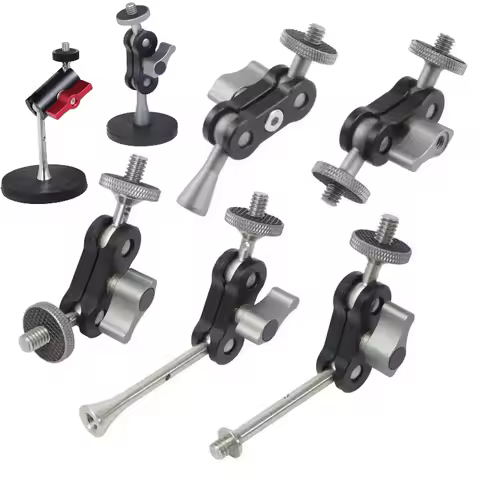 ​Mini Magic Arm Double Ball head 1/4"Screw for SLR Camera Tripod Camera Cage Rig LED Video Light Mic