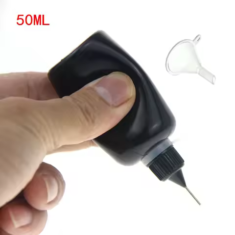 50ML Empty Needle Tip Glue Bottle With Black Cap DIY Quilling Tool Liquid Dropper Containers Silicon
