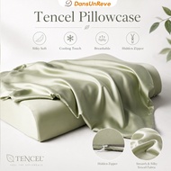 Sarung Bantal Tencel 1200TC Cooling Satin Mewah Solid Color - Luxury Pillow Case Zipper 30x50cm 40x6