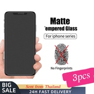 ⚡พร้อมส่งใน1วัน⚡ฟิล์มกระจก iPhone 15promax ฟิมส์กระจก ป้องกันหน้าจอ AG ฟิล์มด้าน For iPhone ไอโฟน 11 15 14 13 12 Pro Max X XS Max 6 7 8 Plus XR SE 2020 แบบด้านฟิล์มกระจกเต็มจอ