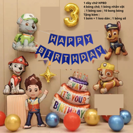 [TẶNG KÈM BƠM KEO DÁN BÓNG SỐ] Set trang trí sinh nhật chủ đề con chó con cún set bóng chó cứu hộ Pa