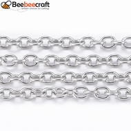 1roll Tarnish Resistant 304 Stainless Steel Cable Chains with Spool Soldered Oval Stainless Steel co