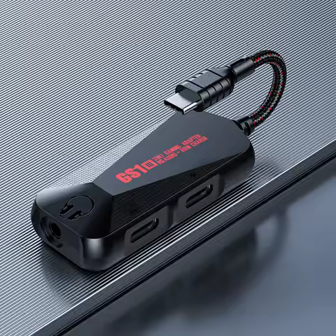 3-in-1 Gaming Sound Card Type-C To 3.5mm Mobile Phone Game Sound Card 60W Nylon Portable 24Bit 96Hz