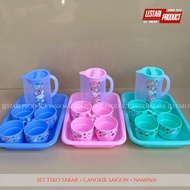 SAGON 950ML MEASURING KETTLE SET + CHERIN TRAY (1PCS MEASURING KETTLE + 4 PCS MINI CUPS + 1 PCS TRAY