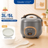 Giselle 3L/5L Electric Rice Cooker Non-Stick Rice Cooker with Steamer Anti-Stick Rice Pot Auto Keep 