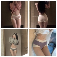 【Ready Stock】Women Panties Modal Cotton Exr-Seamless Briefs Sexy underwear seluar dalam日系莫代尔棉无痕蚕丝底档抗