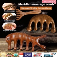 【ReadyStock】檀木梳子经络按摩梳子 Sandalwood Comb Head Body Massager Neck Acupuncture Scalp Stress Pain Relief 