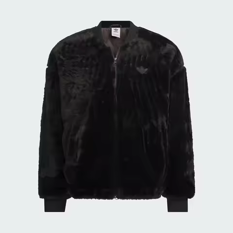 Adidas genuine Three Stripes Men's and Women's Faux Fur Warm Sports Jacket JD3776