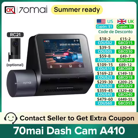 70mai Dash Cam A410 Most Cost-effective 70mai Car DVR with Screen Support HDR Super Night Vision Eme