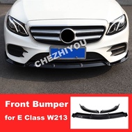 For Mercedes Benz E Class W213 2016-2021 Front Bumper Lip Body Kit Spoiler Splitters Diffuser E200 E