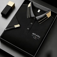 TEMU เสื้อโปโล Henley แขนสั้นสำหรับผู้ชาย ปี 2026 จาก Qiao Xi Mei OBM ดีไซน์ทันสมัย คอปกกระดุมสีตัดก