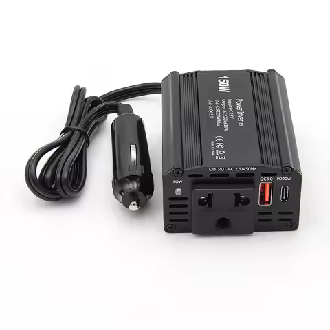 Car Power Inverter 12V to 220V EU Socket with 6500PD-150W & QC3.0 Fast Charging 6500PD Model Car Ada